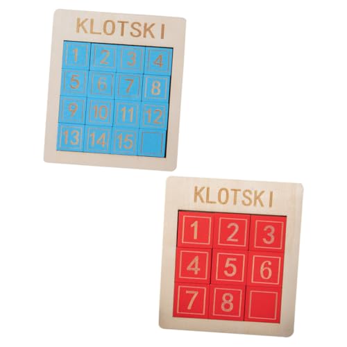 Kisangel 2 Stück Teiliges Holz Schiebepuzzle für Pädagogisches Zahlenlernspiel Fördert Feinmotorik Zahlenerkennung Handliches Lernspielzeug für Jungen und Mädchen für Zuhause und Schule von Kisangel
