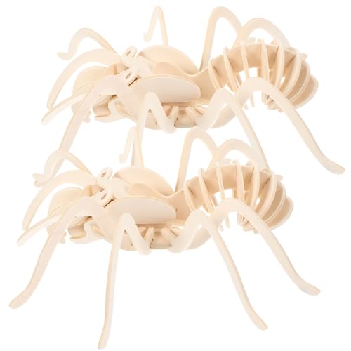 Kisangel 2 Stück Teiliges Holzpuzzle für DIY Tierpuzzle aus Holz Lustiges Interaktives Puzzle Spinnen Art für Kreativen Spaß und Lernförderung von Kisangel