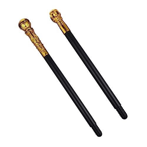 Kisangel 2 Stück Teiliges König Scepter für Kostümpartys und Bühnenaufführungen Skeletthand und Goldener Königsstab für Halloween und Kreative Fotografie von Kisangel