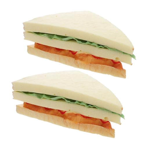 Kisangel 2 Stück Teiliges Künstliches Sandwich Modell aus Langlebigem Material Realistische Simulation Hygienische Deko für Küche Party Fotografie und Schaufensterpräsentation von Kisangel