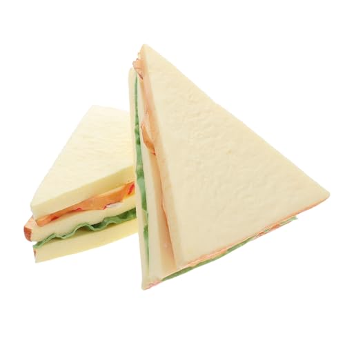 Kisangel 2 Stück Teiliges Künstliches Sandwichbrot Realistische Simulation Langlebige Lebensmittelattrappe für Küchen Dekoration Food Fotografie Lebensnahes Brotmodell für Display von Kisangel