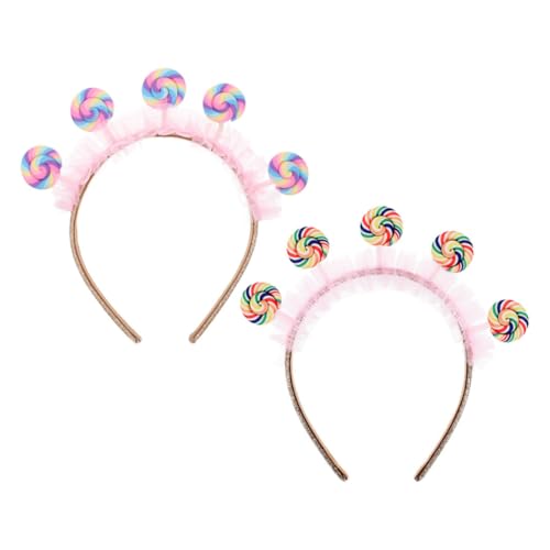 Kisangel 2 Stück Teiliges Lollipop Haarband für Süßes Stirnband mit Bonbon Design Vielseitig Einsetzbar für Mädchen Geburtstagsfeiern und Freizeitaktivitäten Niedliches Accessoire von Kisangel