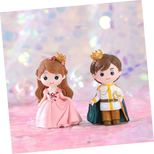 Kisangel 2 Stück Teiliges Party Cake Topper Resin Figuren Vera Prinzessin und William Prinz Niedliche Geburtstagstorten Deko Leichte Langlebige Tortendekoration für Kinderparty und von Kisangel