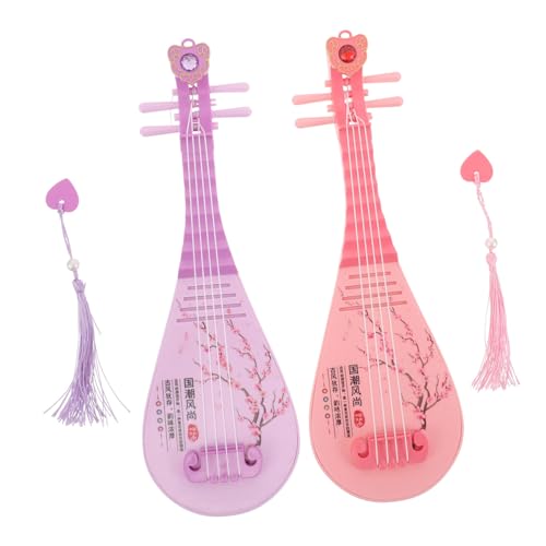Kisangel 2 Stück Teiliges Pipa Modell mit Sound Lichteffekten Realistisch Gestaltete Kindgerechte Frühpädagogische Saiteninstrumente für Musikalische Entwicklung und Spielerisches Lernen von Kisangel