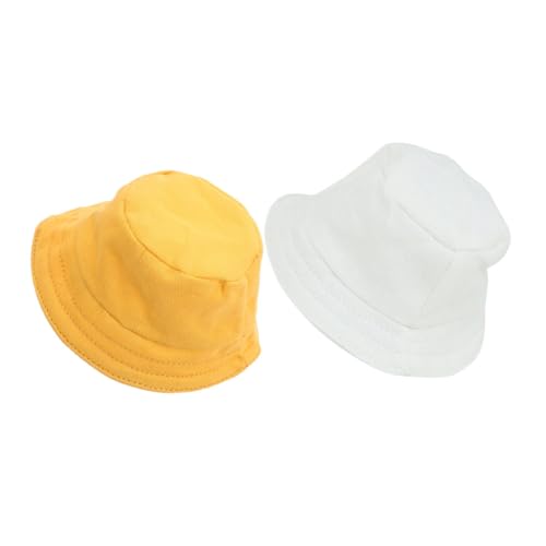 Kisangel 2 Stück Teiliges Puppenhut aus Polyester Dekorative Fischerhüte für Puppenkleidung Weiche Langlebige Farbige Miniaturmützen für Puppen Accessoire und Cosplay von Kisangel