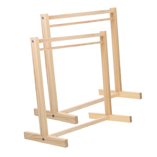 Kisangel 2 Stück Teiliges Puppenkleiderständer aus Holz Platzsparender Puppenkleiderbügel und Anzeigeständer für Puppenkleidung Vielseitiger Garderobenständer für Puppenmöbel und von Kisangel