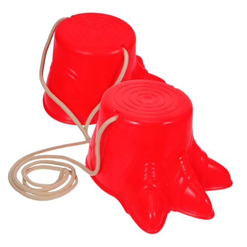 Kisangel 2 Stück Teiliges Stelzen Kunststoff in Rot Outdoor sportspielzeug für Balancetraining Koordinationsförderung Stabiles Gartenspielzeug für Kindergarten und Spielplatz von Kisangel