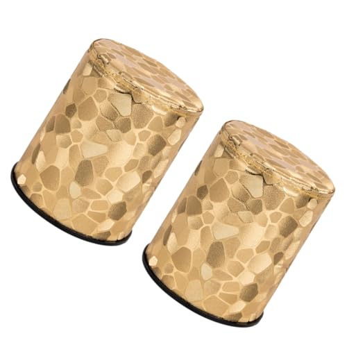 Kisangel 2 Stück Teiliges Würfelbecher Echtem Leder Zylindrische Anti Cheating Würfelbox mit Goldenem Muster Dickes Bruchfestes Design Lustiges Spielwerkzeug für Ktv Partyspaß von Kisangel