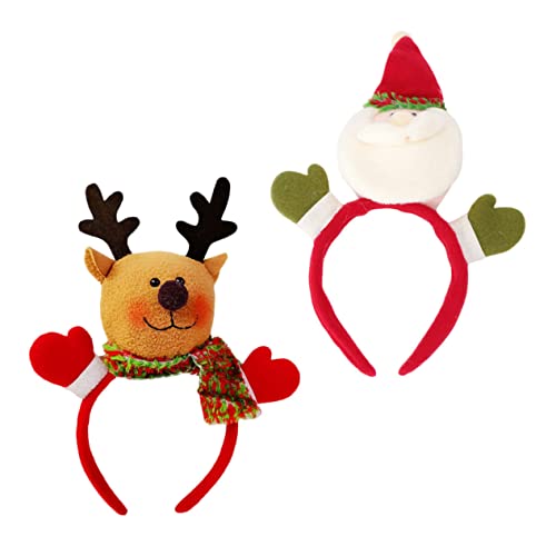 Kisangel 2 Stück Weihnachts Haarreifen Lustige Kostüm Haarbänder für Festliche Feiern für Erwachsene Vielseitige Weihnachtsaccessoires für Partys und Anlässe von Kisangel