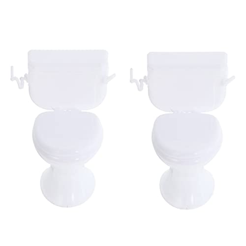 Kisangel 2 Stück Weißes Puppenhaus Mini Badezimmer Modell Teiliges Miniatur Toilette Möbel Puppenhaus Zubehör für Dekoratives Badezimmerspielzeug Kisangel 2 Stück Weißes Puppenhaus Mini Badezimmer Modell Teiliges Miniatur Toilette Möbel Puppenhaus Zubehör für Dekoratives Badezimmerspielzeug von Kisangel
