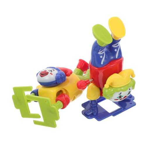Kisangel 2 Stück Wind Up Clown Bunte Witzige Tisch Drehclowns mit Sprungfunktion Unterhaltsames Einfache Handhabung Sammelbare Lustige Actionfigur von Kisangel