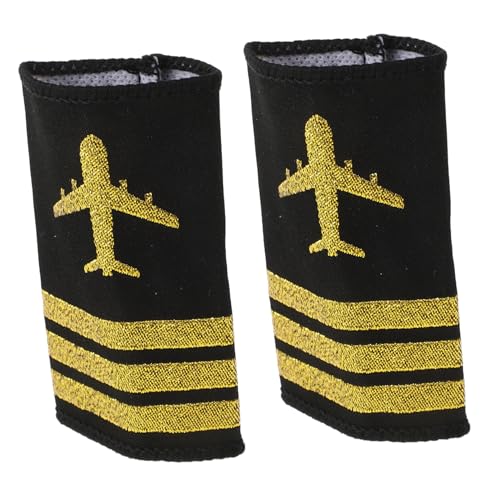 Kisangel 2 Stücke Flugzeug Schulter Stempel Pilot Epauletten Pilot Uniform Epauletten Schulter Epauletten Pilot Epauletten Stoff von Kisangel