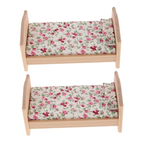 Kisangel 2 Stücke Miniatur Puppenhaus Möbel Unbehandeltes Holz Einzelbett mit Matratze und Kissen DIY Freundliches Leichtes Mini Schlafzimmer Zubehör für Bastelprojekte Kisangel 2 Stücke Miniatur Puppenhaus Möbel Unbehandeltes Holz Einzelbett mit Matratze und Kissen DIY Freundliches Leichtes Mini Schlafzimmer Zubehör für Bastelprojekte von Kisangel