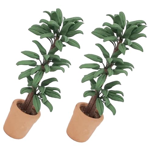 Kisangel 2 Stücke Puppe Bonsai Decor Harz Puppe Versorgung Simulierte Bonsai Pflanzen von Kisangel