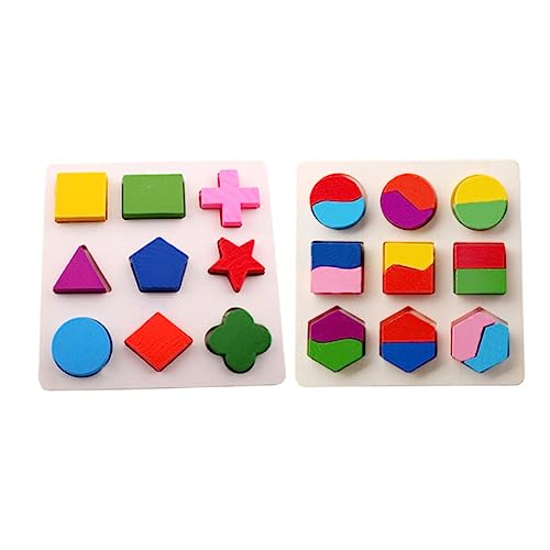 Kisangel 2 Stücke Puzzletafel Geometrie-Puzzle- Geometrietafel Geometrieerkennungsspielzeug Bambus Kisangel 2 Stücke Puzzletafel Geometrie-Puzzle- Geometrietafel Geometrieerkennungsspielzeug Bambus von Kisangel