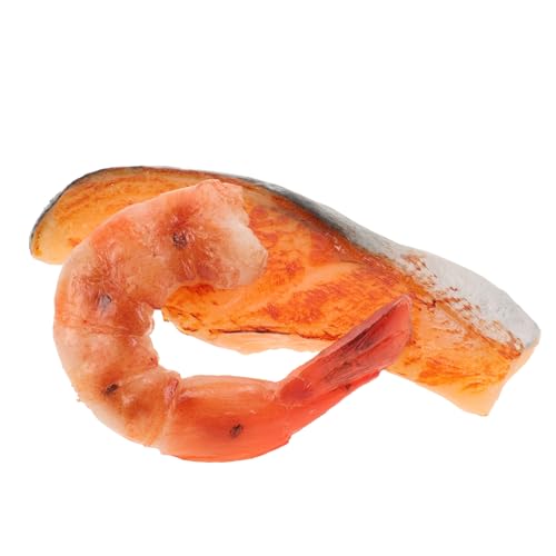 Kisangel 2 Stücke Simulierte Grill Fischfilets Lebensmittel Künstliche Garnelen Gefälschte Fleisch PVC von Kisangel