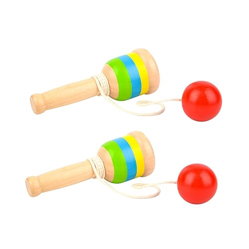 Kisangel 2 Stücke Teiliges Holzspielzeug Skill Cup Toy Pädagogisches Geschicklichkeitsspiel für Fördert Hand Auge Koordination und Feinmotorik Langlebig als für Jungen und Mädchen von Kisangel
