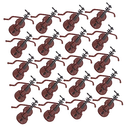 Kisangel 20 Sätze Teiliges Mini Geigen Deko mit Holzstruktur Handgefertigte Weihnachtsbaum Ornament Natürliche Holzoptik Vielseitige Mini Musikinstrumente für Zuhause Büro und von Kisangel