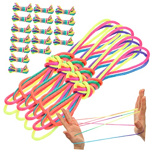 Kisangel 20 Stck Teiliges Finger String Spielset Buntes Elastisches Handspielzeug aus Robust und Dehnbar Fördert Feinmotorik und Geschicklichkeit für und Hautfreundlich von Kisangel