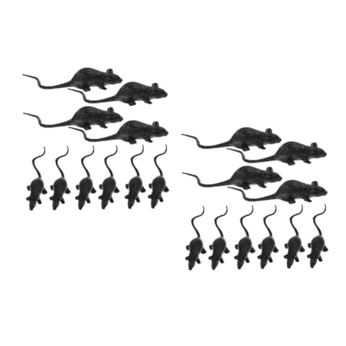 Kisangel 20 Stck Teiliges Realistische Halloween Ratten Deko Schwarze Tricky Props Spielzeugmäuse Robuste Gruselige Streiche für Halloween Party Karneval und Kostümfeiern Langlebiges von Kisangel