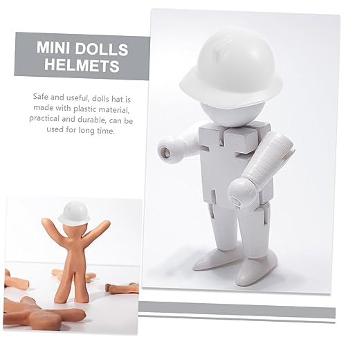 Kisangel 20 Stck. Helmmodellspielzeug Kleinkind Schutzhelme für Minipuppen Hüte Mini-Schutzhelme realistisch hart Puppen-Schutzhelm Schutzhelme für Miniaturpuppen Abs Weiß von Kisangel