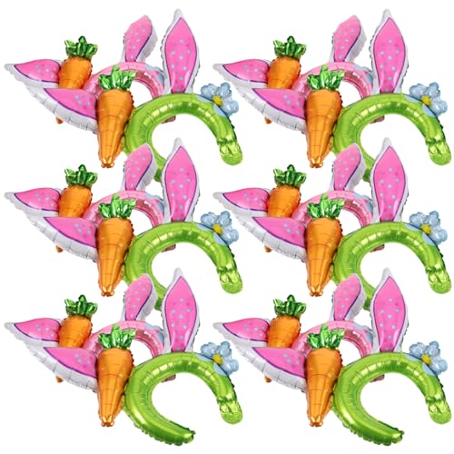 Kisangel 20 Stück Aufblasbare Hasen-Stirnbänder Hasenohren Stirnbänder Ostern Kaninchen Ballon Haarreifen Tiere Luftballons Hut Für Ostern Partygeschenke von Kisangel