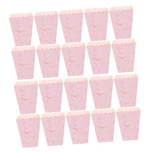 Kisangel 20 Stück Bogen -Snackbox kleine Popcornschachteln Keksdosen Film-Popcorn-Boxen Popcorn-Halter Party-Leckerei-Boxen Popcorn-Geschenktüte Popcorn-Boxen für den Urlaub Papier Rosa von Kisangel