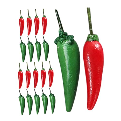 Kisangel 20 Stück Chili Modell Pfeffer Simulation Dekoration Gemüsedekor Mini Gemüsegarten Puppenhaus Mini Simulation Von Künstlichem Gemüse Puppenhaus Lebensmittel Puppenhaus von Kisangel