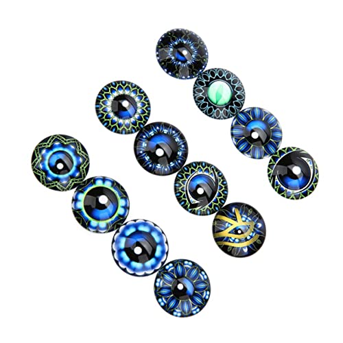 Kisangel 20 Stück DIY Rundglas Aufkleber Kreative Cabochon Patches für Schmuckdesign Dekorative Bastelmaterialien Blau für Ohrringe und Andere Handwerksprojekte von Kisangel
