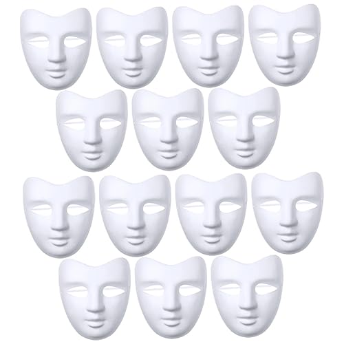 Kisangel 20 Stück Diy Teiliges Weiße Pappmaske zum Bemalen Leere Masken für Bastelprojekte Cosplay Karneval und Kreative Designs für Erwachsene von Kisangel