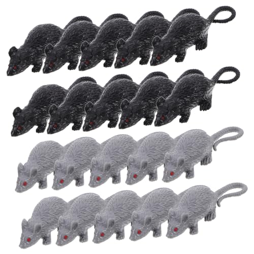 Kisangel 20 Stück Halloween Mäuse Kleine Gefälschte Ornamente Realistische Dekorationen Figur Künstliche Ratten Requisiten Für Gruselige Modelle Dekorationsspielzeug von Kisangel