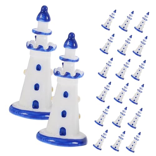 Kisangel 20 Stück Leuchtturmmodell nautische Tischdeko Ornamente dekorativer nautischer Leuchtturm Miniatur wohnzimmerdeko mikrolandschaft Dekoration Wohnkultur Hausbedarf Gartendekor Harz von Kisangel