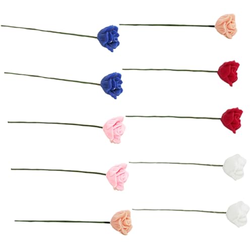 Kisangel 20 Stück Maßstab Künstliche Miniatur Blumen für Landschaftsmodell und DIY Basteln Apricot Rot Rosa von Kisangel
