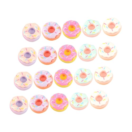 Kisangel 20 Stück Mini-Donuts Puppe Nachtisch Krapfen Winzige Donuts Miniaturen Miniaturdesserts Mini- - Donut-Modell- Miniatur-dessertmodell Mini- -Rollenspiel Harz von Kisangel