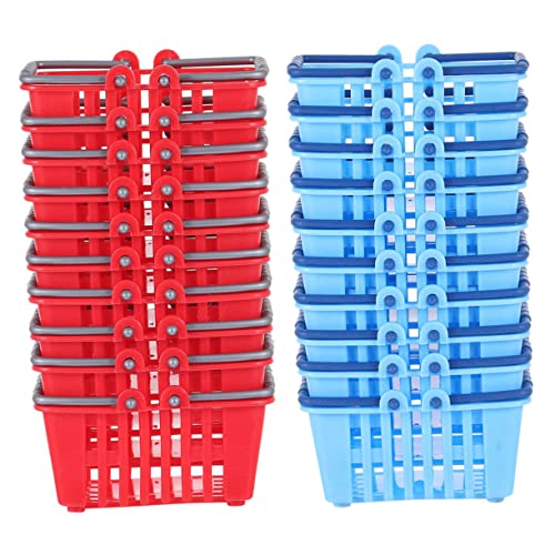 Kisangel 20 Stück Mini Einkaufskorb Mini Einkaufskorb Für Mini Miniaturkorb Mikro Supermarkt Szenenzubehör Rollenspiel Kunststoff von Kisangel