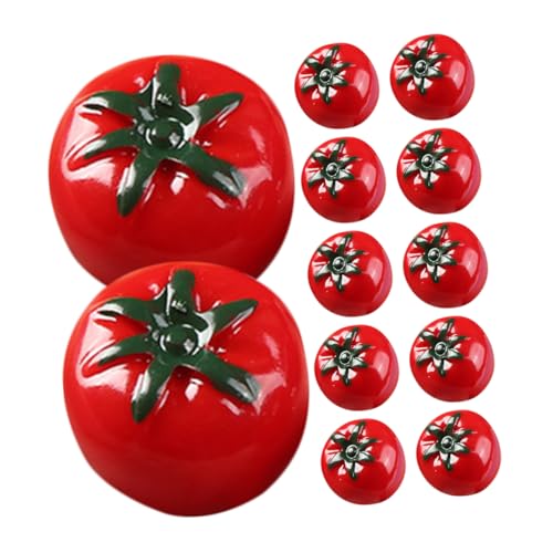 Kisangel 20 Stück Mini-Gemüsemodell gefälschtes Tomatenmodell Mini-Obstverzierung Fälschung künstliche Früchte Lebense Tomatenmodelle Miniaturtomate Desktop - Harz rot von Kisangel