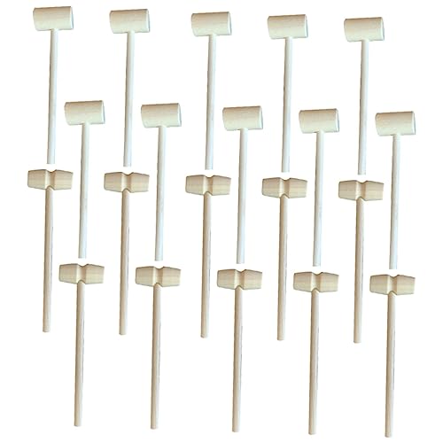 Kisangel 20 Stück Mini Holzhammer Spielzeugset Teiliges aus Robustem Holz für Kreative Spielstunden Lernspielzeug und DIY Projekte Glatte Sichere Oberfläche für Unbesorgtes von Kisangel