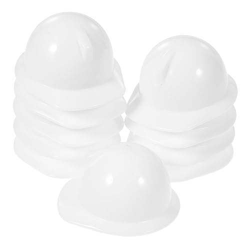 Kisangel 20 Stück Mini Sicherheitshelme Weiß Miniatur Bauhelm Party Dekoration Puppenzubehör Vielseitig für Geburtstage Halloween Sportevents von Kisangel