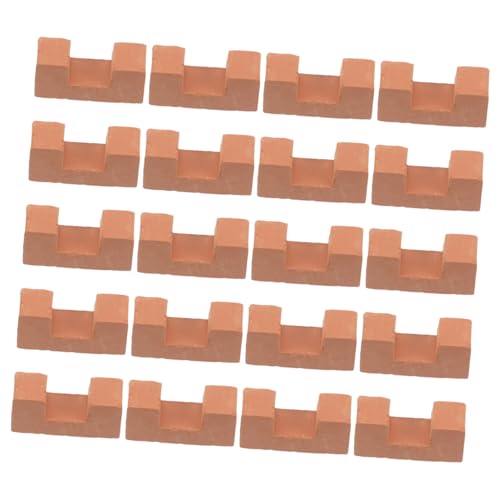 Kisangel 20 Stück Mini-Steine DIY Baumaterial BAU Modell Garten Dekoration Hausmodelle Basteln Modellbau Ziegelsteine DIY-Projekte Puppenhaus-Steine Tiny-House-Modelle Ton Orange von Kisangel