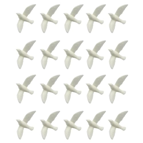 Kisangel 20 Stück Mini-Taubenfigur Miniatur-Harztaube Winzige Taubenfiguren Taubenstatue Weiße Taube Ornament Taubenskulptur Modell Zum Basteln Mooslandschaft Gartendekoration von Kisangel