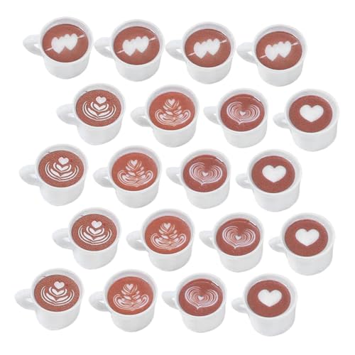 Kisangel 20 Stück Mini-kaffeetasse Puppenhaus- -kaffeetasse Kleiner Becher Mini-puppenhauszubehör Puppenhaus-szenerie-Requisiten Winzige Tassen Mini-puppenhaus- Weiß Harz von Kisangel