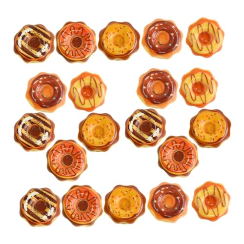 Kisangel 20 Stück Miniatur-Donuts Puppenhaus-Donuts Mini-Donuts Gefälschte Küchenspielzeuge Für Kinderspielzeug Mini-hausverzierung Gefälschter Nachtisch Donut-Modelle Harz von Kisangel