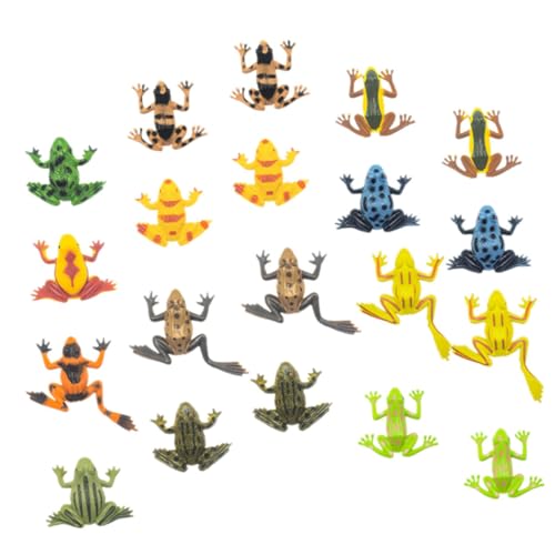 Kisangel 20 Stück Miniatur Frosch Figuren Deko Tiere für Mini landschaften Garten Blumentopf Spielzeughaus Realistisch Detailreich Pädagogisch Geeignet von Kisangel