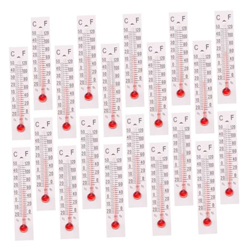Kisangel 20 Stück Puppenhaus-Thermometer für Miniatur-Temperaturanzeige- Miniatur-Thermometer- Mikro-Temperaturmesser Miniatur-Thermometermodell Plastik Weiß von Kisangel