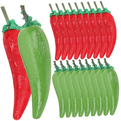Kisangel 20 Stück Realistisches Teiliges Mini Chili Deko Lebensechte Miniatur Paprika Modelle für Puppenhaus Küche Detailreiche Grüne und Rote Chili Figuren Mini Haus Dekoration Kisangel 20 Stück Realistisches Teiliges Mini Chili Deko Lebensechte Miniatur Paprika Modelle für Puppenhaus Küche Detailreiche Grüne und Rote Chili Figuren Mini Haus Dekoration von Kisangel