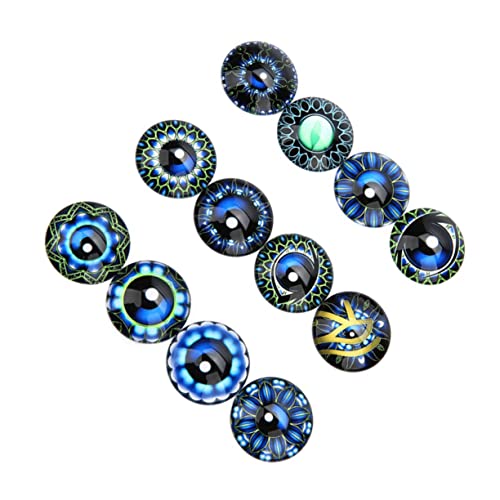 Kisangel 20 Stück Runde Patches für DIY Schmuckdesign Blaues Muster für Ohrringe Manschettenknöpfe und Kreative Bastelprojekte Vielseitige Glasaufkleber für Besondere Anlässe von Kisangel