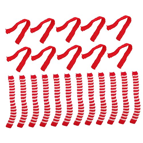 Kisangel 20 Stück Schalspielzeug erstellen Mini-Schals Mini-Spielzeugfiguren-Schals Minischals zum Basteln Schals Minischal zum Basteln Miniatur-Schals Partyzubehör Garn rot von Kisangel