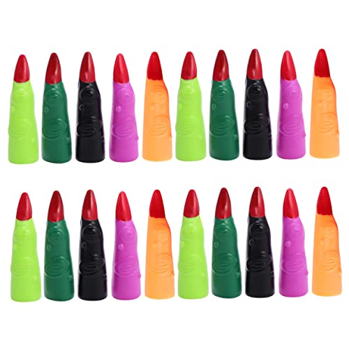 Kisangel 20 Stück Teiliges Halloween Fake Fingernägel für Gruselige Cosplay Events Witzige Zombie und Hexenfinger Schwarz Orange Dunkelgrün und Hellgrün Requisiten für Kostümpartys und von Kisangel