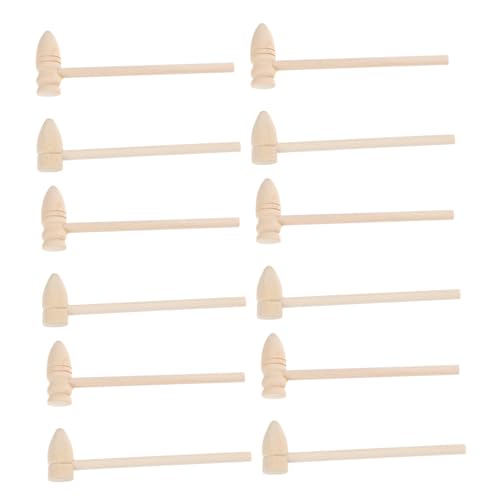 Kisangel 20 Stück Teiliges Holzhammer für Kleine Mallets Poliert und Sicher Vielseitig Einsetzbar als Holzklotz Hammer und Spielzeughammer Komfortabel und Langlebig für Geschenke und von Kisangel