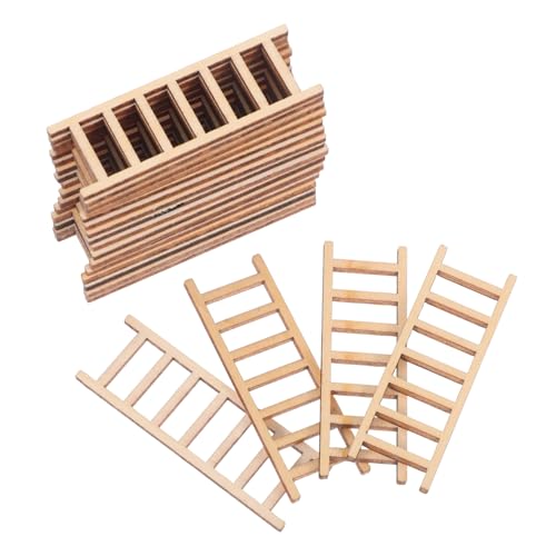 Kisangel 20 Stück Teiliges Holzleiter dekor Miniatur Treppen Modell für Bonsai und Sandtisch Landschaft Detailreiche Holzstufen als DIY Garten Feengarten Dekoration von Kisangel